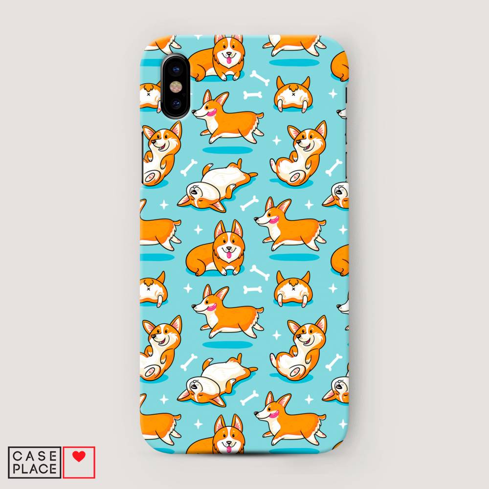 

Пластиковый чехол "Веселые корги" на Apple iPhone XS Max (10S Max), 11920-1