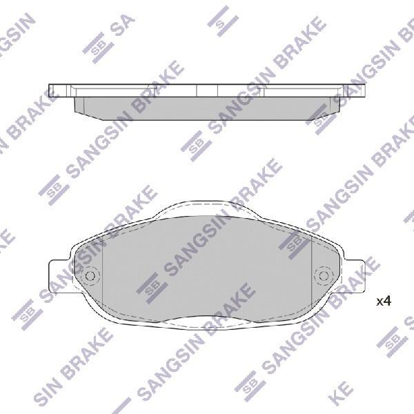 

Колодки Тормозные Peugeot 308 07- Передние Sangsin Brake Sangsin brake арт. SP1804