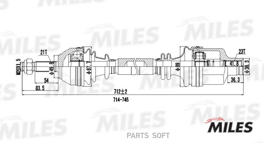

Привод В Сборе Renault Clio Ii/Kangoo I 1.2-1.6 97- Прав. Miles арт. GC02106