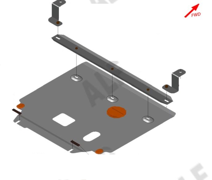 

alfeco защита картера двигателя и кпп для hyundai elantra vii2021-, v-allalf1062st, Черный, alf1062st