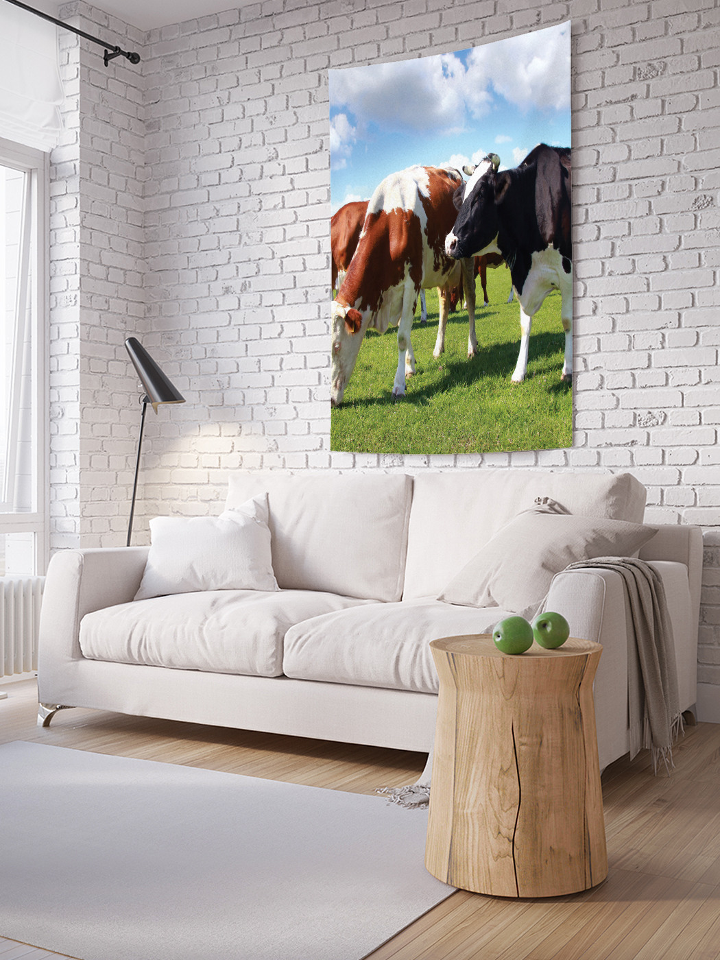 

Вертикальное фотопанно на стену JoyArty Коровы на траве 100x150 см, Коровы на траве