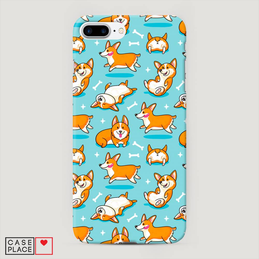 

Пластиковый чехол "Веселые корги" на Apple iPhone 8 Plus, 10920-1