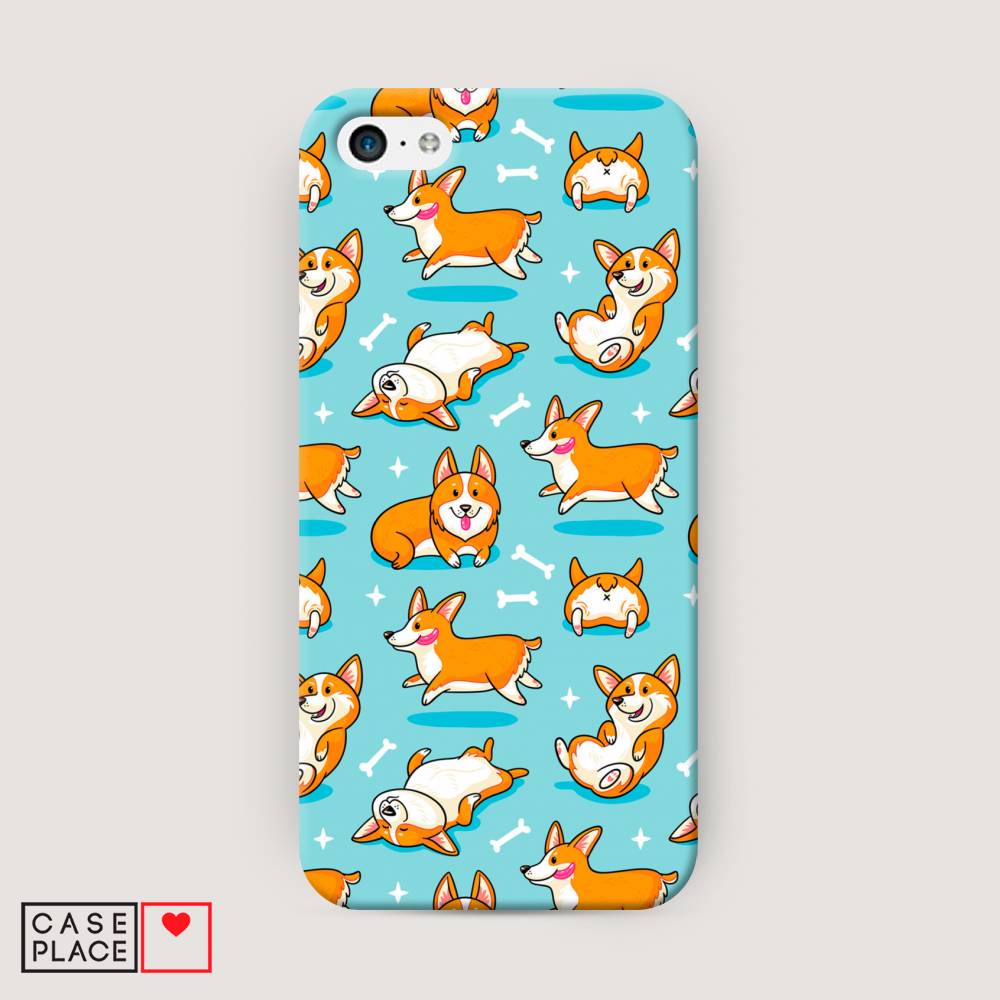 

Пластиковый чехол "Веселые корги" на Apple iPhone 5C, 10220-1