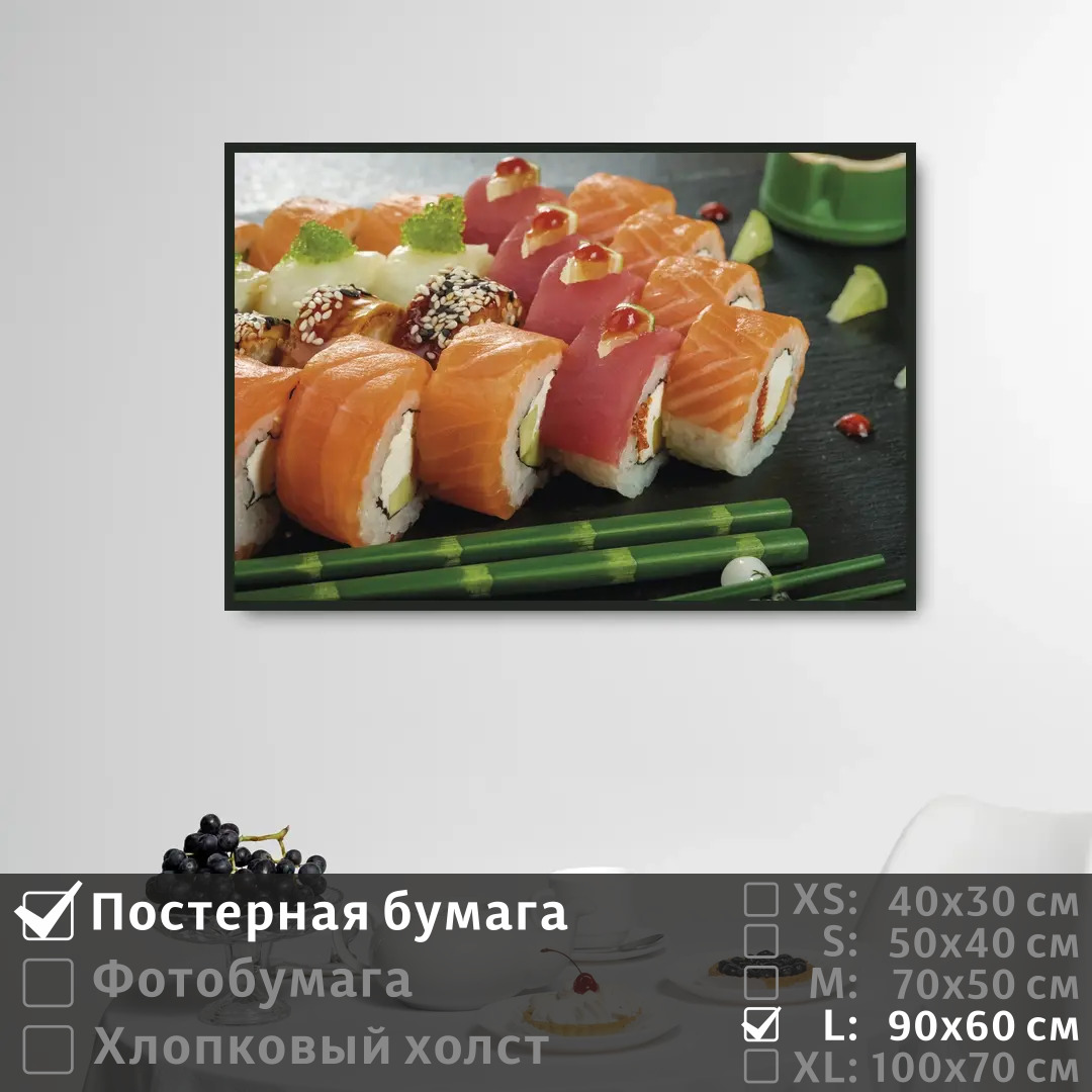 

Постер на стену ПолиЦентр Суши и роллы 90х60 см, СушиИРоллы