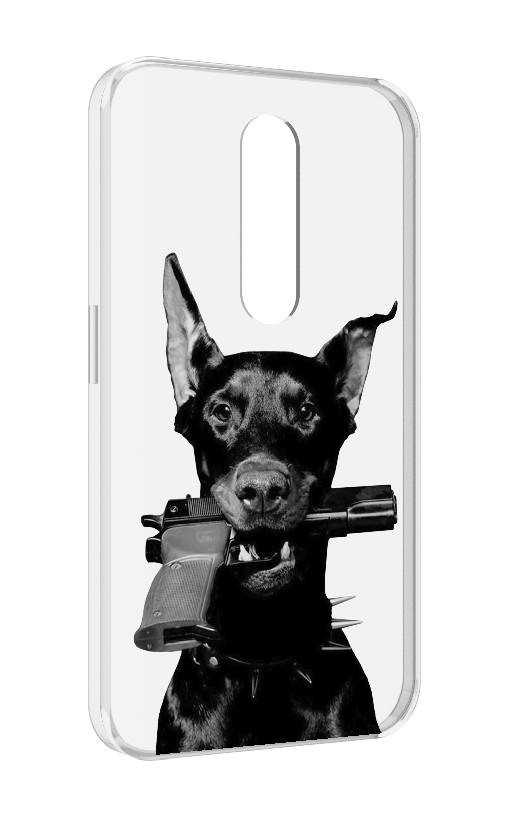 

Чехол MyPads доберман с пистолетом для Motorola Moto X Force (XT1585 / XT1581), Прозрачный, Tocco