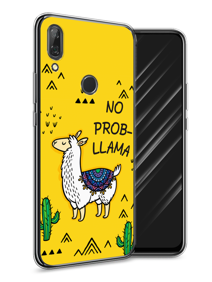 

Чехол Awog на Huawei P Smart Z "No probLLama", Желтый;черный;синий, 69450-2