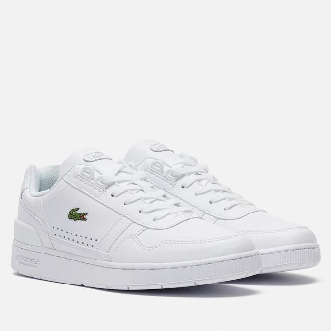 

Кроссовки женские Lacoste T-Clip Leather белые 37 EU, Белый, T-Clip Leather