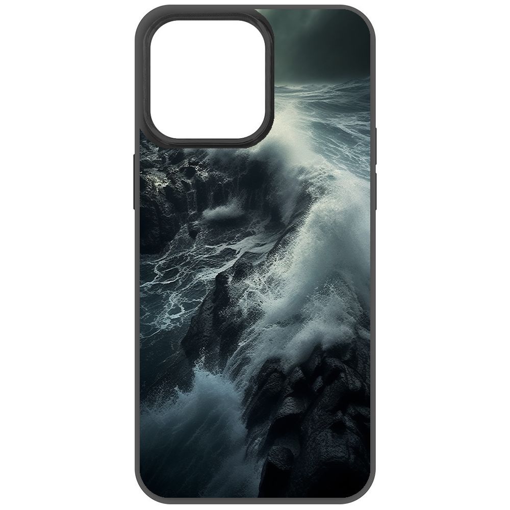 

Чехол-накладка Krutoff Soft Case Шторм для iPhone 15 Pro Max черный