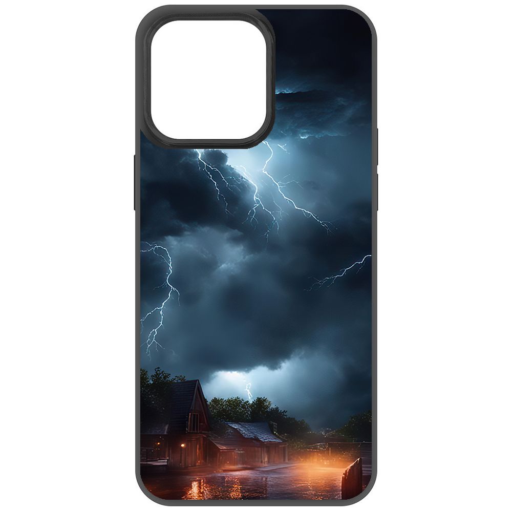 

Чехол-накладка Krutoff Soft Case Ночная гроза для iPhone 15 Pro Max черный