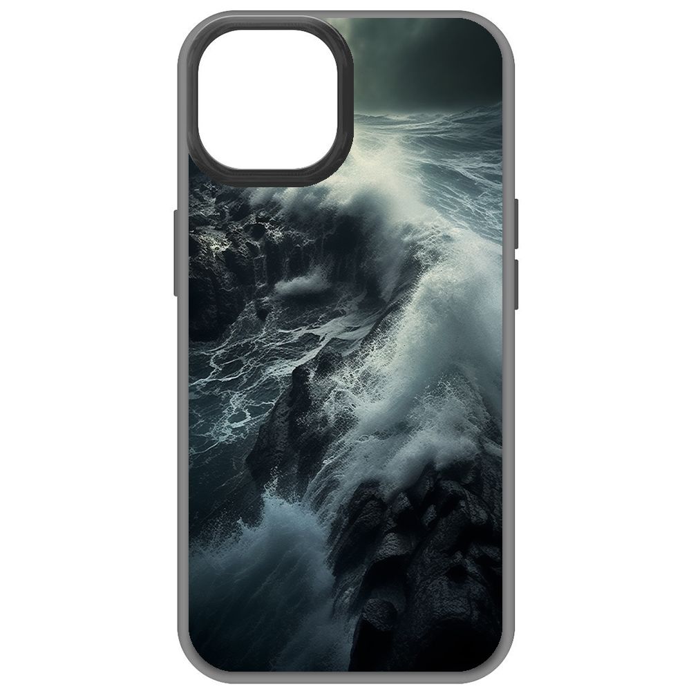 

Чехол-накладка Krutoff Soft Case Шторм для iPhone 15 черный
