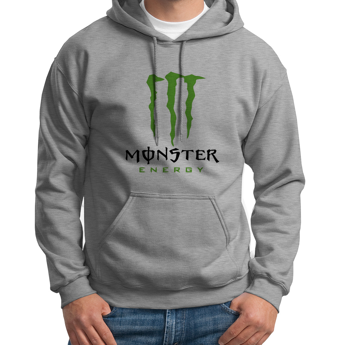 

Худи унисекс CoolPodarok monster energy чудовищная энергия серое 50 RU, Серый, S0113100