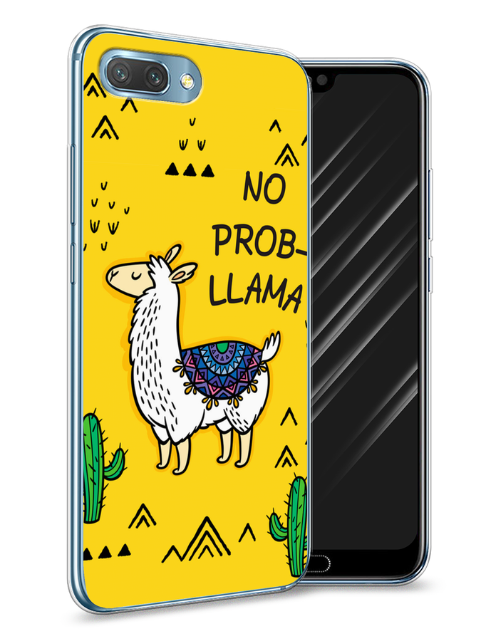 

Чехол Awog на Honor 10 "No probLLama", Желтый;черный;синий, 65350-2