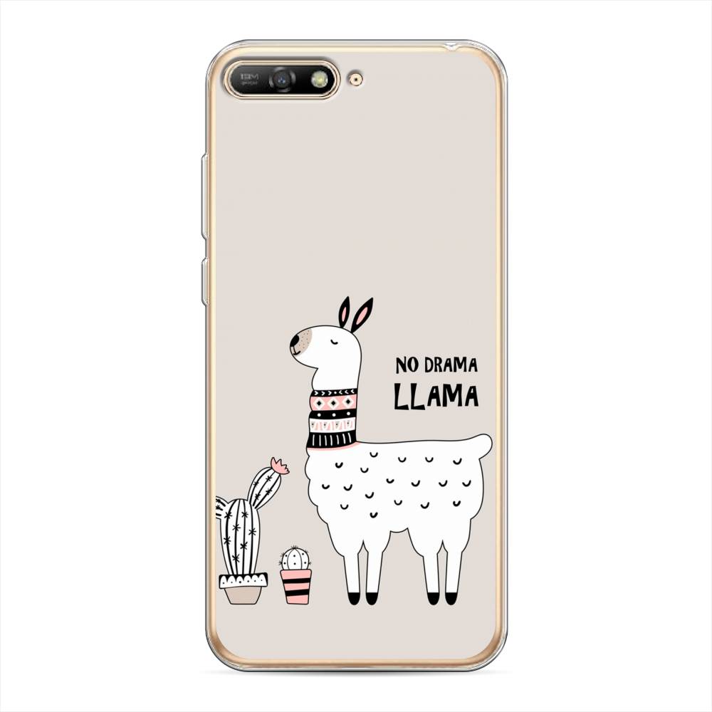 

Чехол Awog на Huawei Y6 2018 "No drama LLama", Бежевый;серый;белый, 67850-2