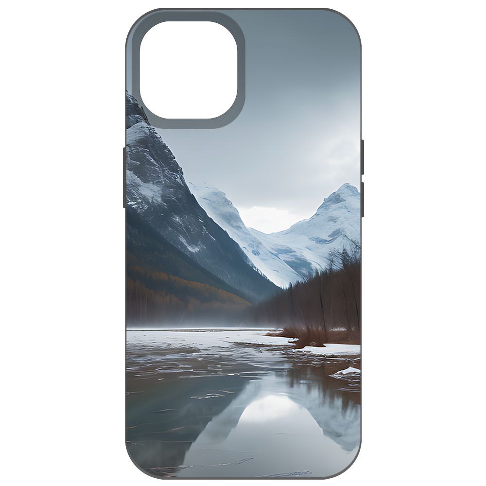 

Чехол-накладка Krutoff Soft Case Весенняя оттепель для iPhone 14 черный
