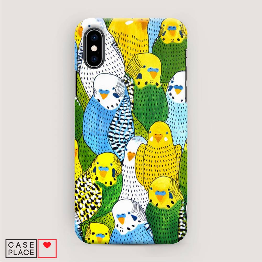 

Пластиковый чехол "Попугаи" на Apple iPhone XS (10S), 11820-1