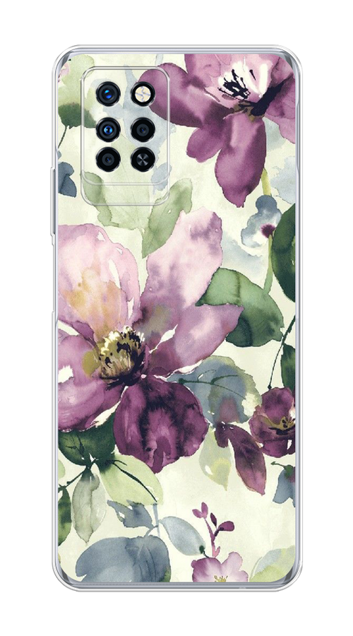 

Чехол Awog на Infinix Note 10 Pro "Сиреневые цветы-акварель", Разноцветный, 3100150-10