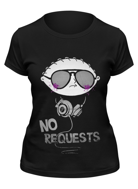 

Футболка женская Printio No requests черная 2XL, Черный, No requests