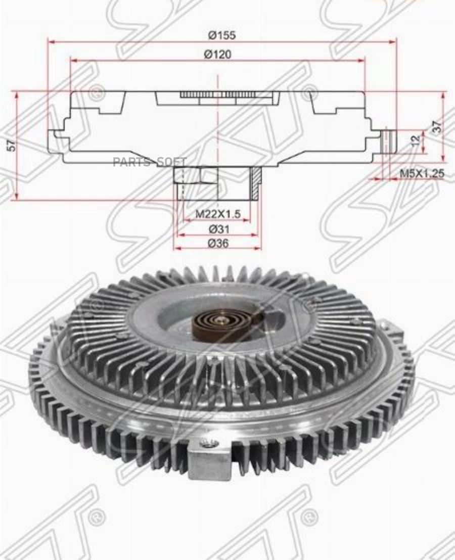 

Вискомуфта Bmw E39 95-03/X5 E53 00-06 (Три Отверстия) Sat арт. ST-11527505302