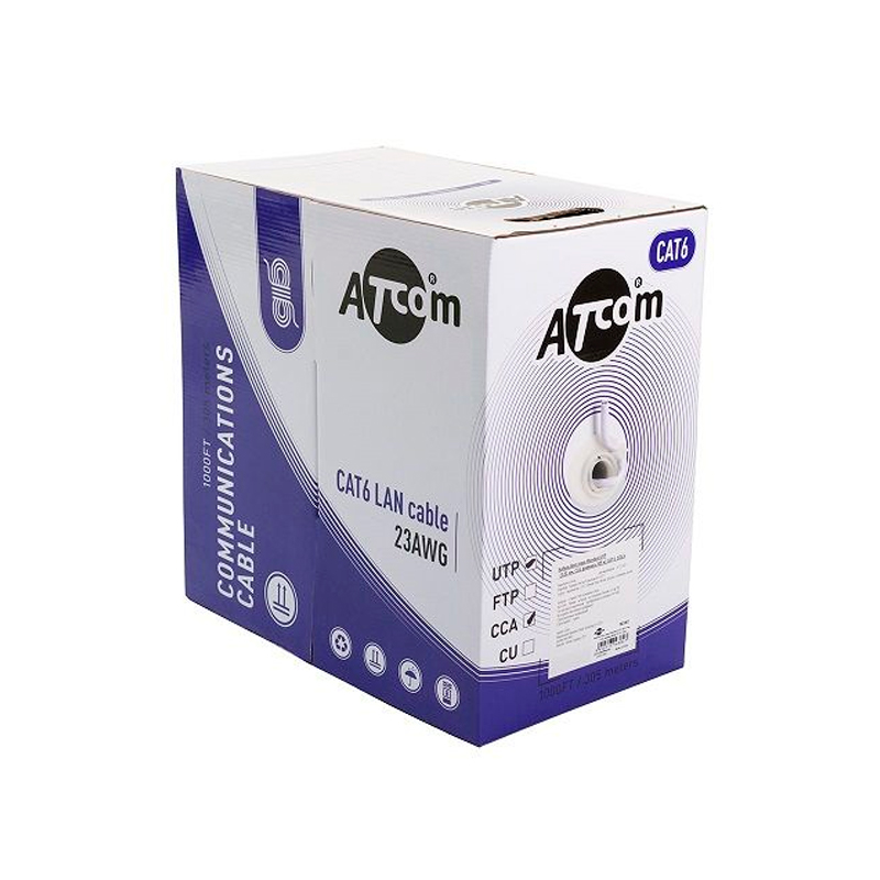 Кабель ATcom UTP Cat 6 CU 0.5mm 305m AT4377