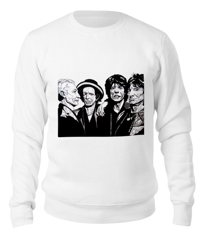 

Свитшот унисекс Printio The rolling stone wear белый XS, The rolling stone wear