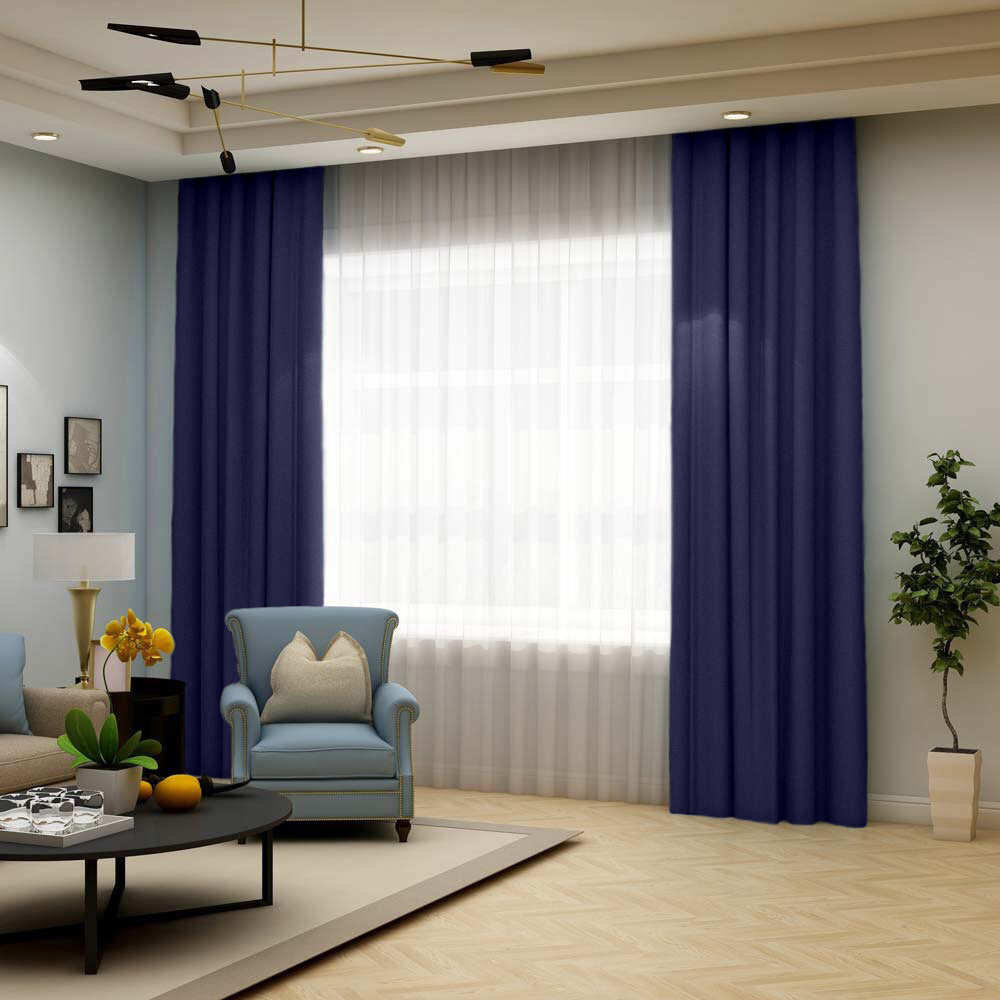 

Шторы блэкаут Глубокое Озеро БЛ-ОД-44 синие 200x240 см (2 шт), БЛ-ОД-44