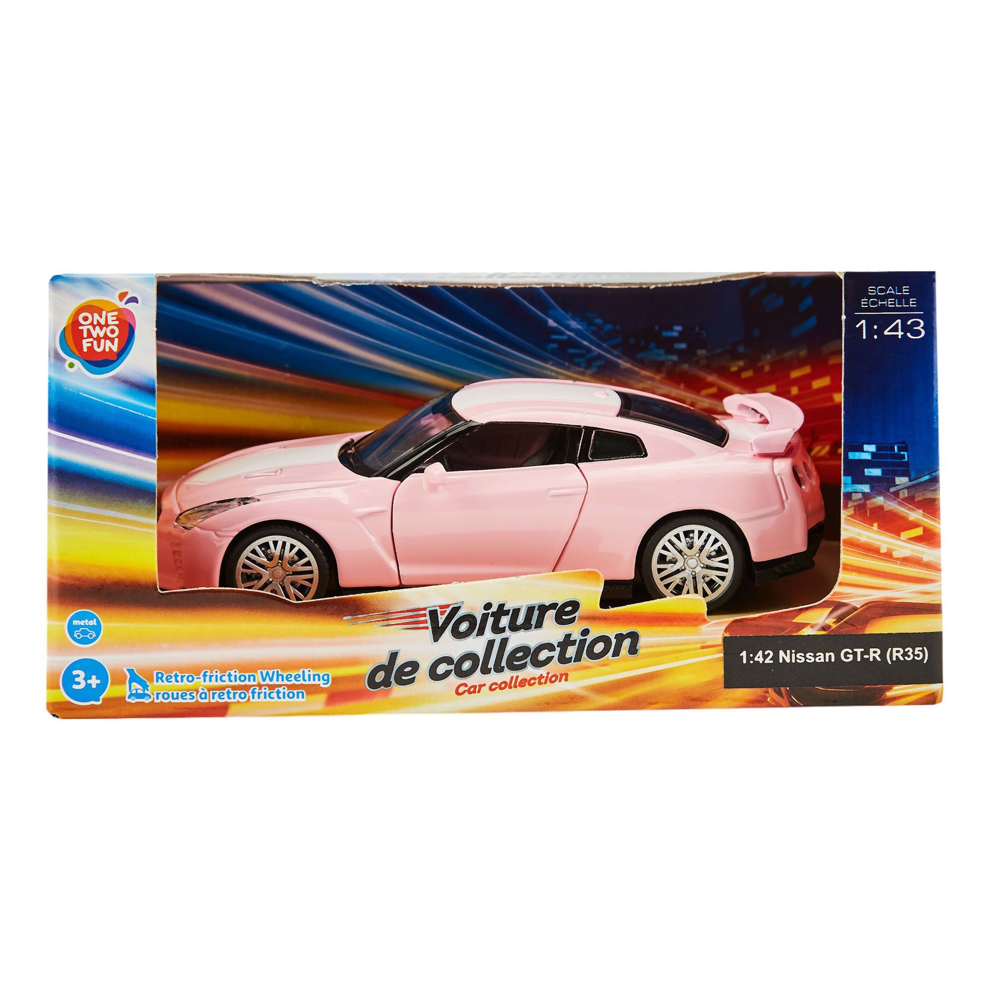 

Машинка ONE TWO FUN инерционная, Розовый