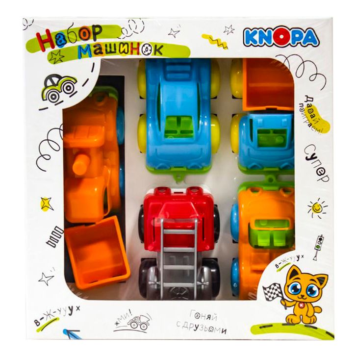 

Набор машинок Knopa Вжух в городе 5 шт, Голубой;красный;оранжевый