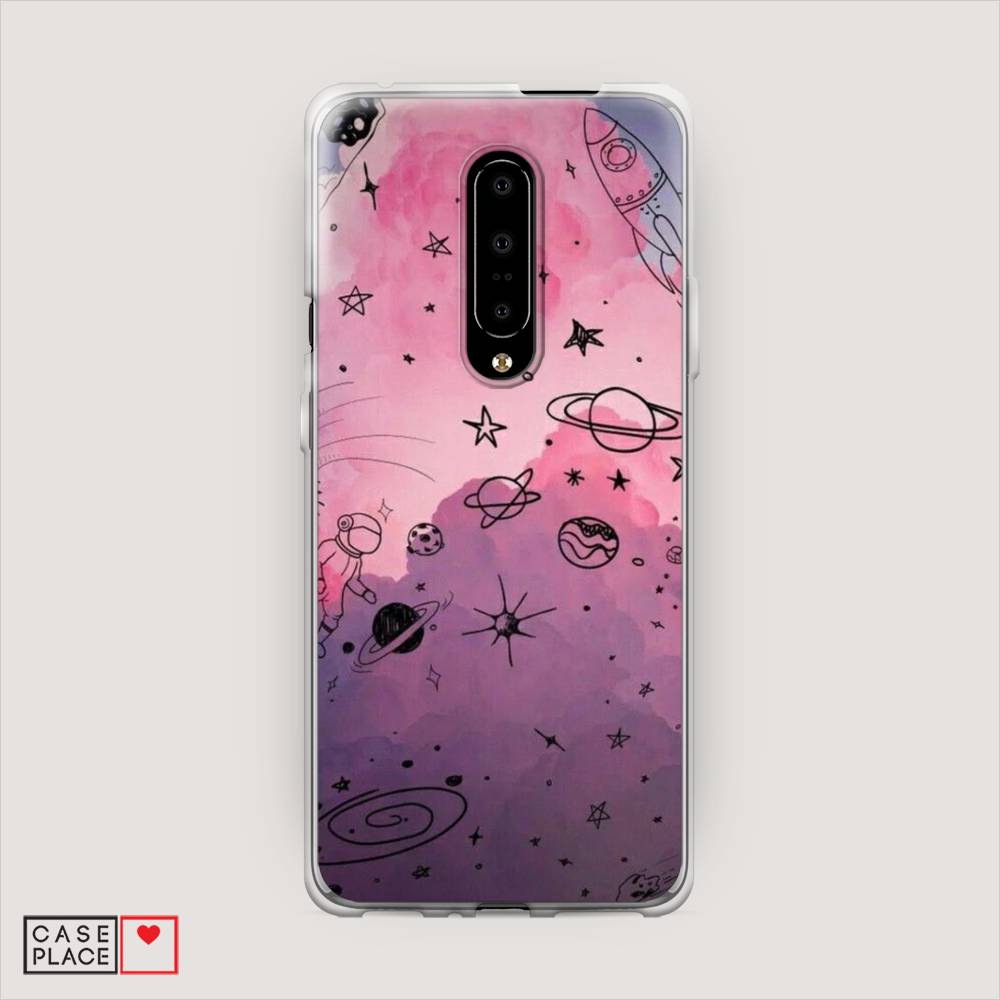 

Чехол Awog на OnePlus 7 Pro / ВанПлас 7 Pro "Радуга планет 3", Черный;розовый, 150850-4