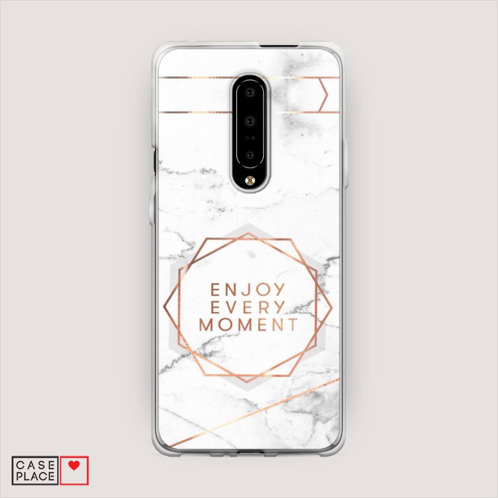 

Чехол Awog на OnePlus 7 Pro / ВанПлас 7 Pro "Enjoy every moment мрамор", Белый;розовый;серый, 150850-7