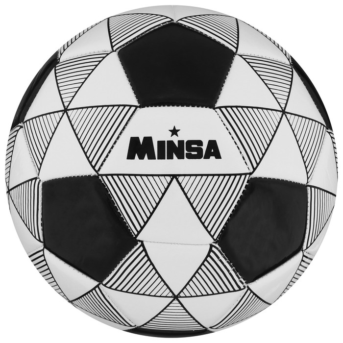 фото Мяч футбольный minsa, pu, машинная сшивка, 32 панели, размер 5, 370 г