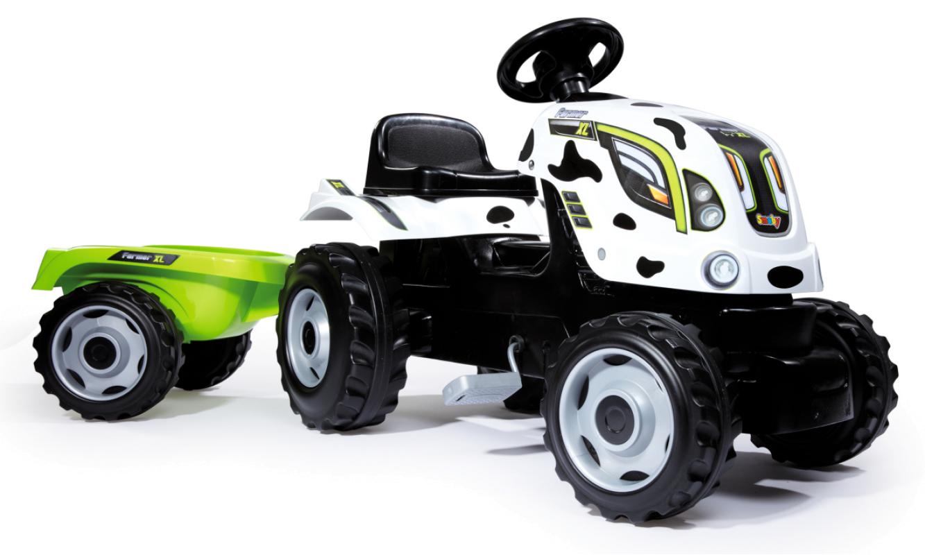 Трактор педальный xl с прицепом, пятнистый, 142x44x54,5 см, 1/1 falk трактор педальный с прицепом fal 2020ab