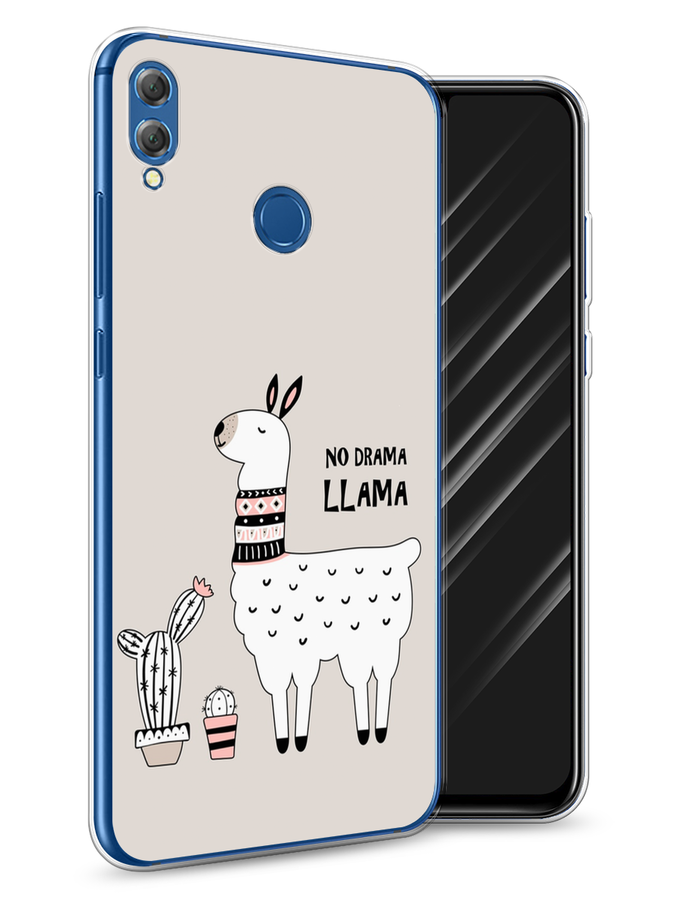 

Чехол Awog на Honor 8X "No drama LLama", Бежевый;серый;белый, 66750-2