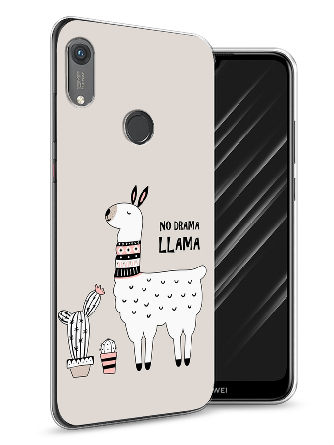 

Чехол Awog на Honor 8A (8A Pro/Prime) "No drama LLama", Бежевый;серый;белый, 68750-2