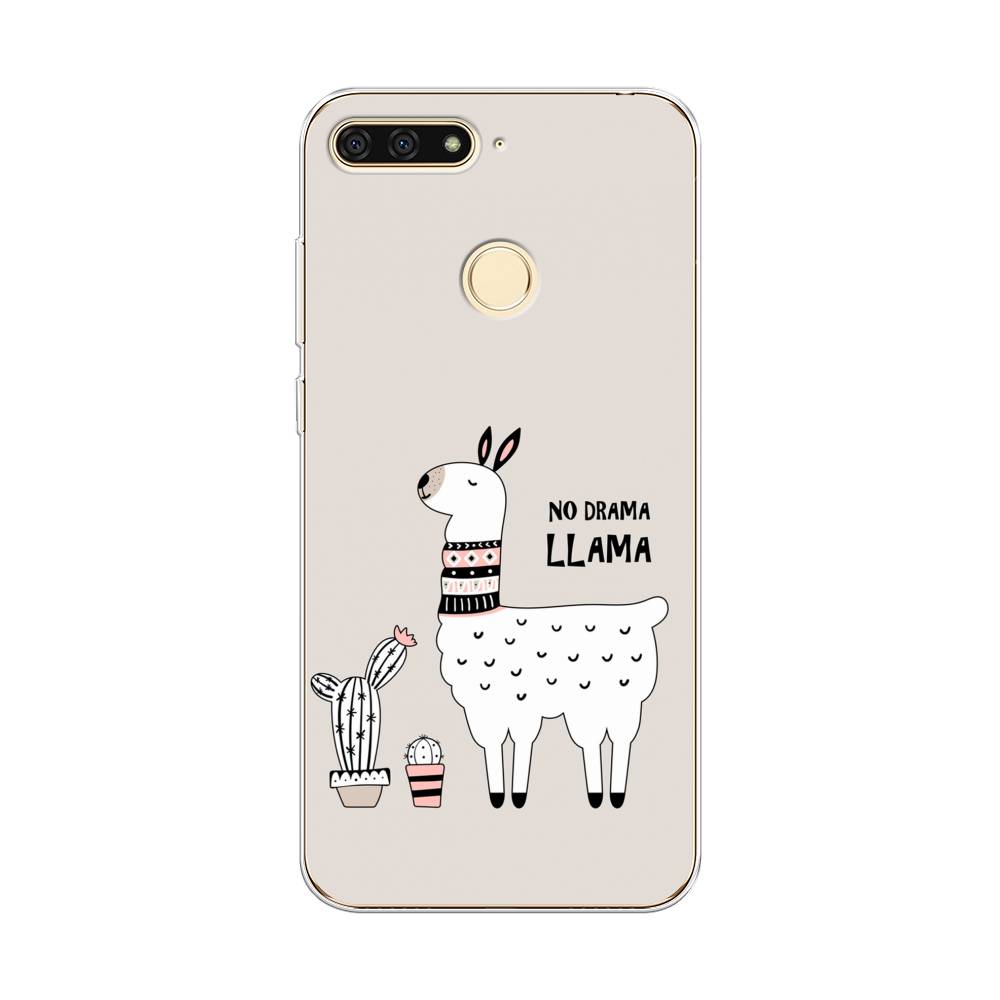 

Чехол Awog на Honor 7C "No drama LLama", Бежевый;серый;белый, 64550-2