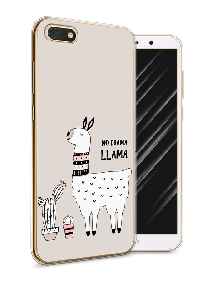 

Чехол Awog на Honor 7A "No drama LLama", Бежевый;серый;белый, 65250-2
