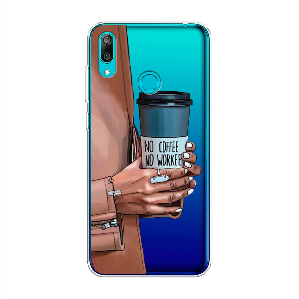 

Чехол Awog на Huawei Y7 2019 "No coffee", Коричневый;серый, 68450-7