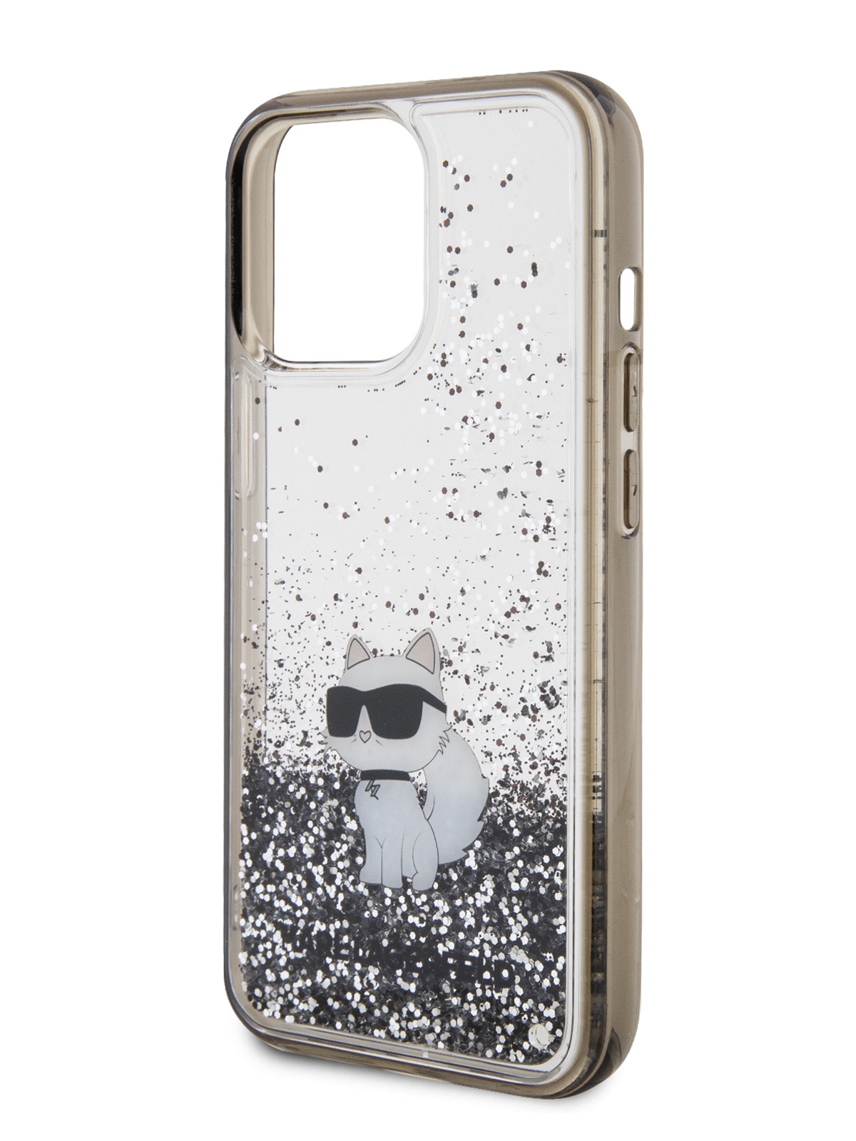 

Чехол Karl Lagerfeld для iPhone 13 Pro с жидким гелем и блестками, прозрачный/черный, Liquid Glitter