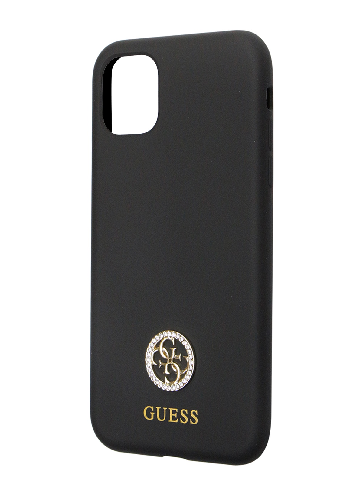 

Чехол Guess для iPhone 11 силиконовый с эффектом Soft-touch, черный, Liquid silicone