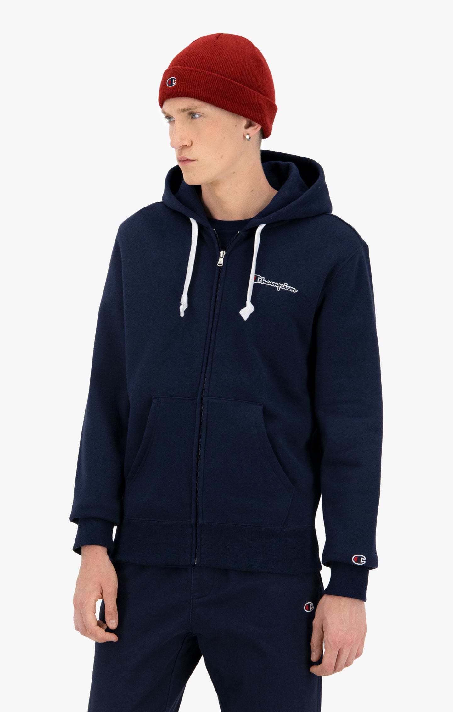 фото Толстовка мужская champion rochester champion logo full zip серая xl