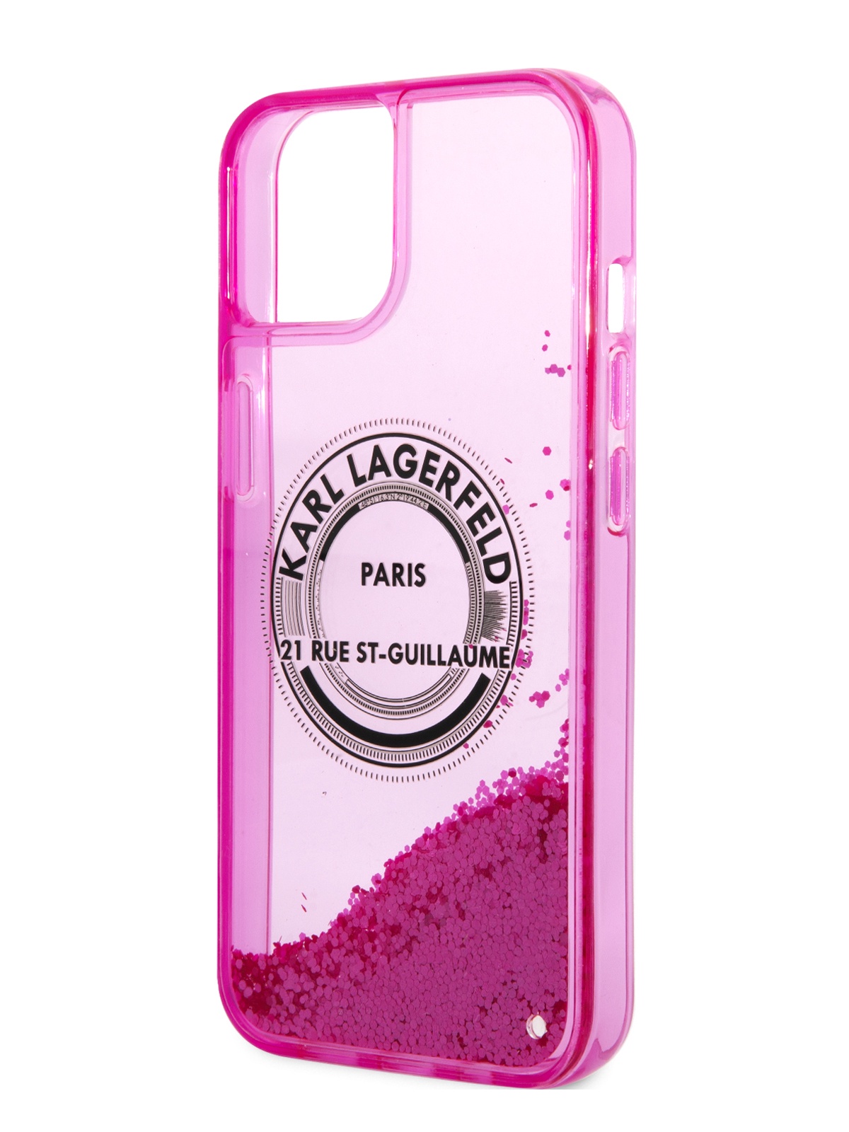 

Чехол Karl Lagerfeld для iPhone 13 с жидким гелем и блестками, розовый, Liquid Glitter