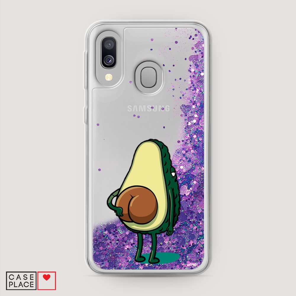 

Жидкий чехол с блестками "Попа авокадо" на Samsung Galaxy A40