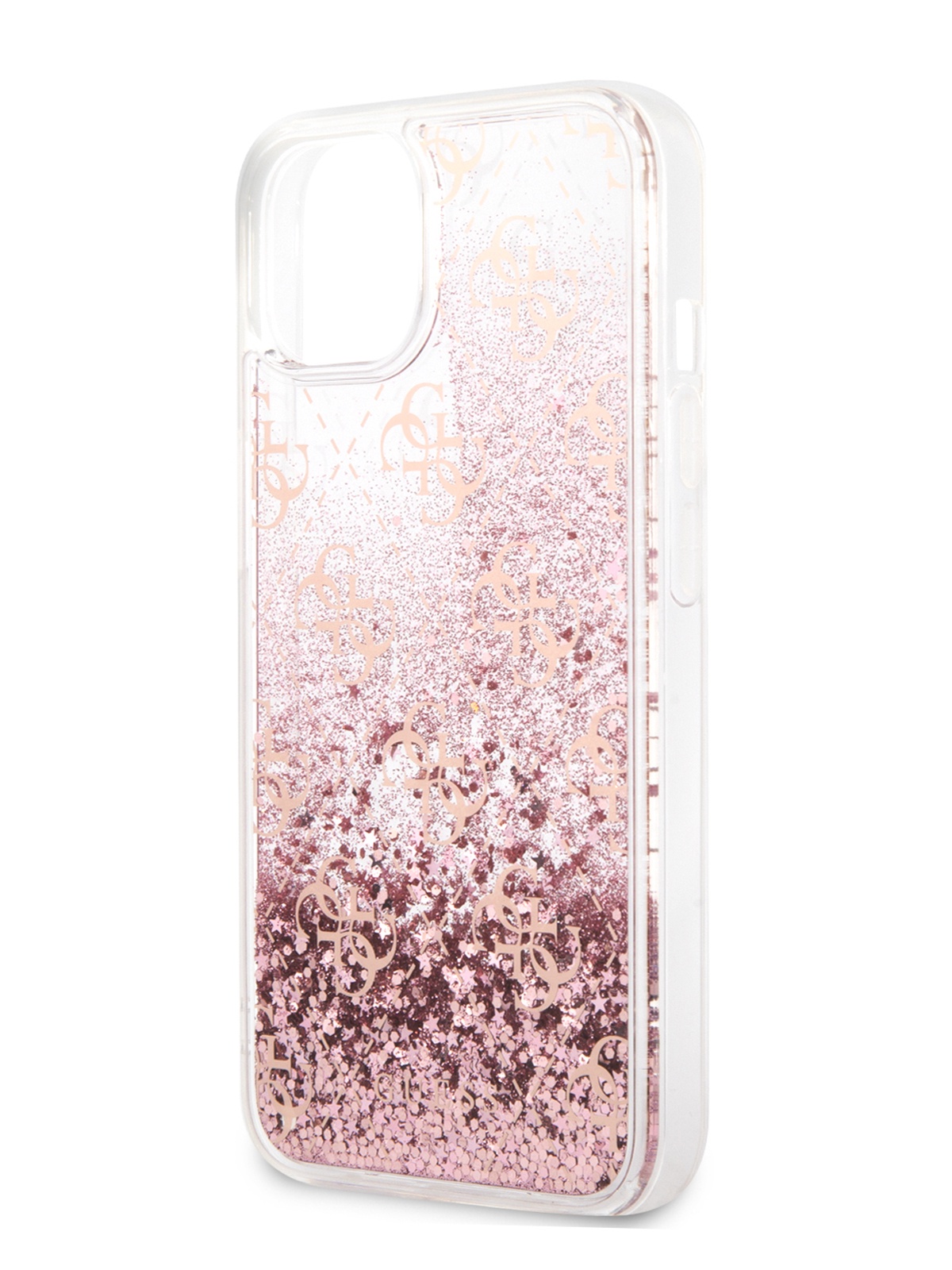 

Чехол Guess для iPhone 13 с жидким гелем и блестками, розовый, Liquid Glitter