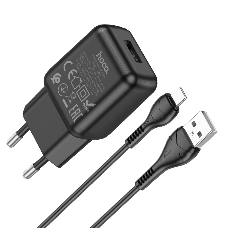 

Сетевое зарядное устройство Hoco C96Ai lightning 1xUSB 2.1 А черный, C96Ai