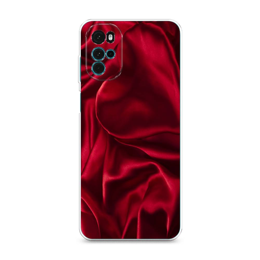 фото Силиконовый чехол "текстура красный шелк" на motorola moto g22 awog