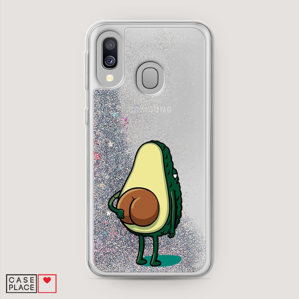 

Жидкий чехол с блестками "Попа авокадо" на Samsung Galaxy A40