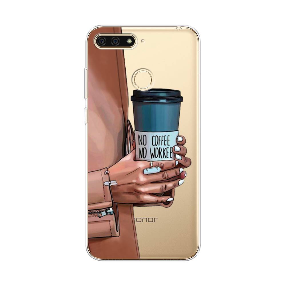 

Чехол Awog на Honor 7C "No coffee", Коричневый;серый, 64550-7