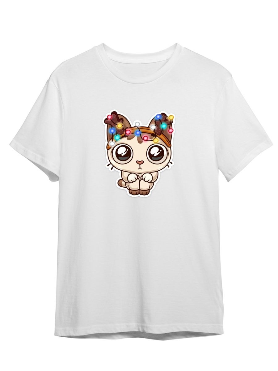 

Футболка унисекс СувенирShop Стикер/Кот/Лиса/Новый год 1 белая L, Белый, "Стикер/Кот/Лиса/Новый год" 1