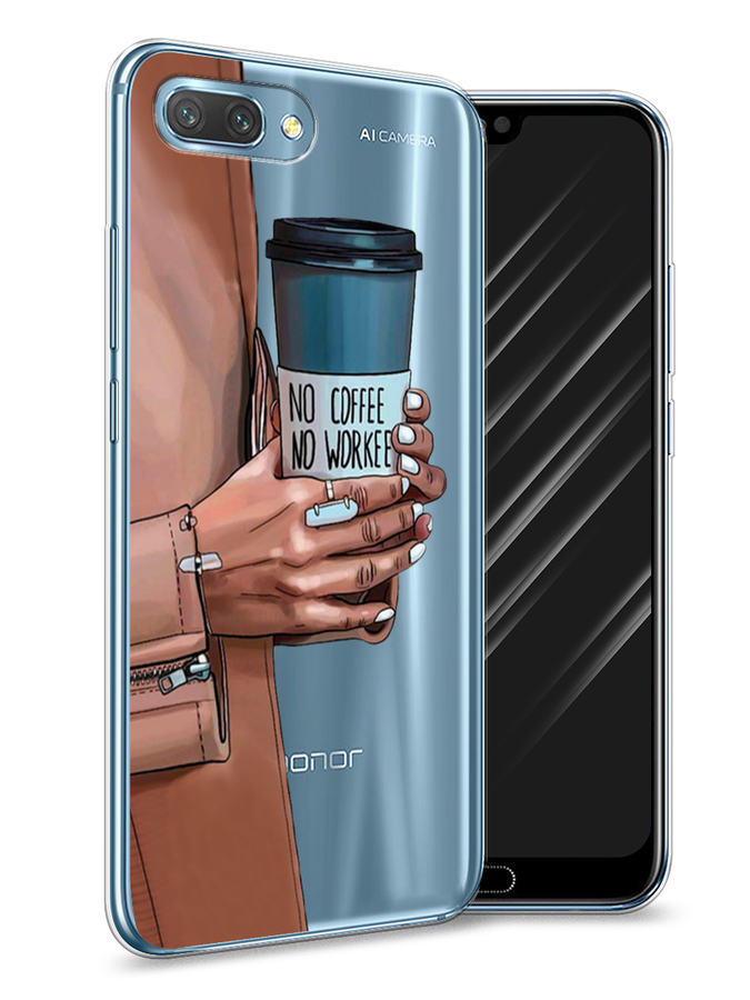 

Чехол Awog на Honor 10 "No coffee", Коричневый;серый, 65350-7