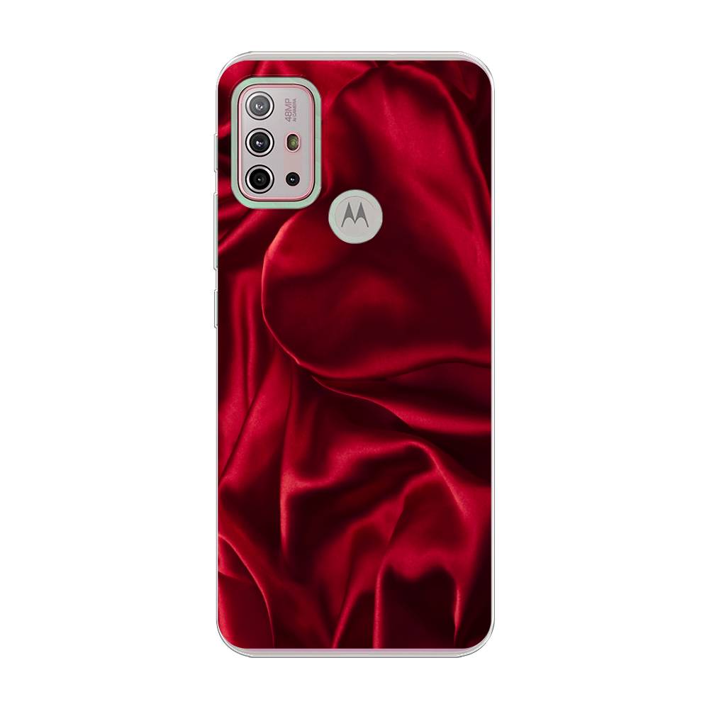 фото Силиконовый чехол "текстура красный шелк" на motorola moto g10 awog