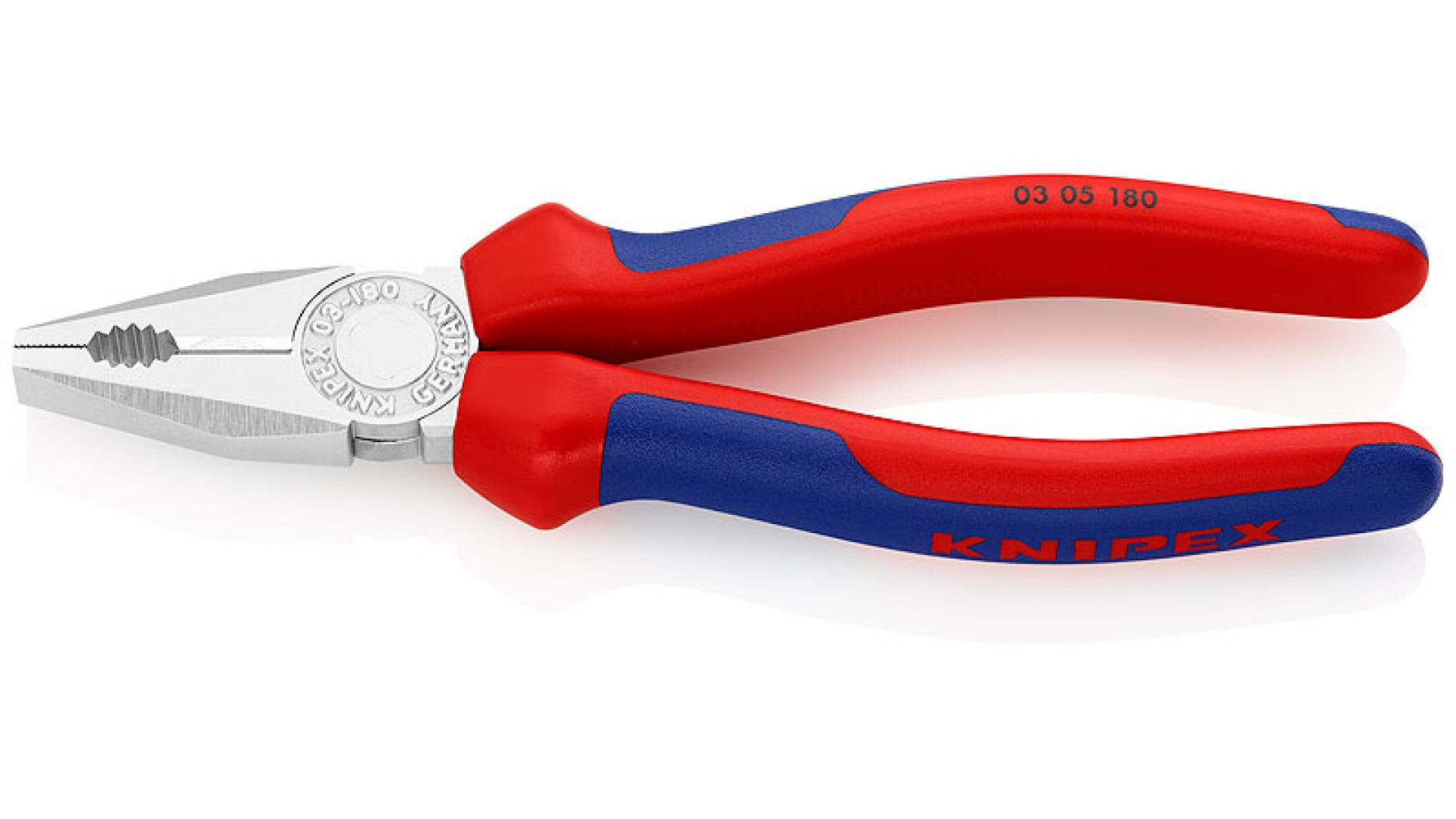 

Плоскогубцы Knipex KN-0305180 комбинированные, 180 мм, хром, 2-комп ручки, KN-0305180